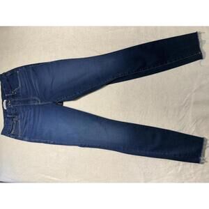 Good American Dark Blue Skinny Jeans with Raw Hem, Size 8 (590)